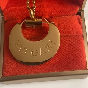 Bvlgari Pendant of Goldtone Metal in a Vintage jewelry box